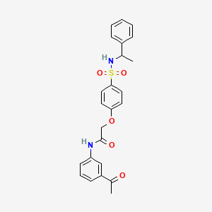 molecular formula C24H24N2O5S B4070008 N-(3-acetylphenyl)-2-[4-(1-phenylethylsulfamoyl)phenoxy]acetamide 