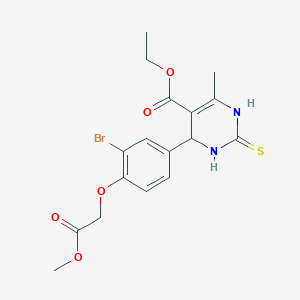 molecular formula C17H19BrN2O5S B4070066 ethyl 4-[3-bromo-4-(2-methoxy-2-oxoethoxy)phenyl]-6-methyl-2-sulfanylidene-3,4-dihydro-1H-pyrimidine-5-carboxylate 