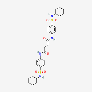 molecular formula C28H38N4O6S2 B4070165 N,N'-bis[4-(cyclohexylsulfamoyl)phenyl]butanediamide 