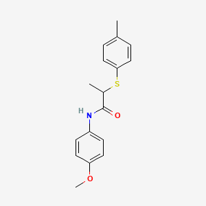 molecular formula C17H19NO2S B4070208 N-(4-methoxyphenyl)-2-[(4-methylphenyl)sulfanyl]propanamide 