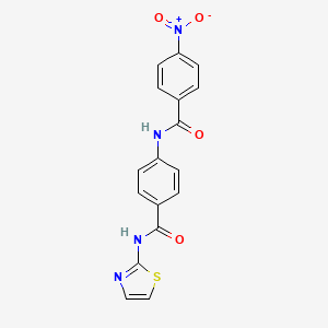 molecular formula C17H12N4O4S B4070328 4-[(4-nitrobenzoyl)amino]-N-(1,3-thiazol-2-yl)benzamide 