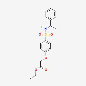 molecular formula C18H21NO5S B4070471 Ethyl 2-[4-(1-phenylethylsulfamoyl)phenoxy]acetate 