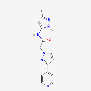 molecular formula C15H16N6O B4070547 N-(2,5-dimethylpyrazol-3-yl)-2-(3-pyridin-4-ylpyrazol-1-yl)acetamide 