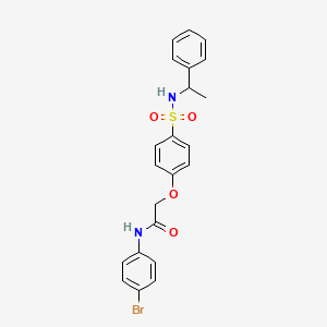 molecular formula C22H21BrN2O4S B4070717 N-(4-bromophenyl)-2-[4-(1-phenylethylsulfamoyl)phenoxy]acetamide 