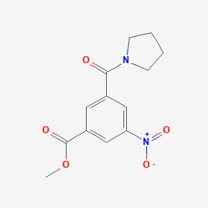 molecular formula C13H14N2O5 B407077 Methyl 3-nitro-5-(pyrrolidine-1-carbonyl)benzoate 
