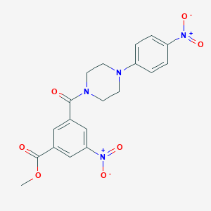 molecular formula C19H18N4O7 B407078 Methyl 3-nitro-5-[4-(4-nitrophenyl)piperazine-1-carbonyl]benzoate 