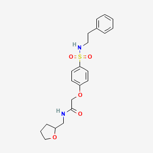 molecular formula C21H26N2O5S B4070819 N-(oxolan-2-ylmethyl)-2-[4-(2-phenylethylsulfamoyl)phenoxy]acetamide 
