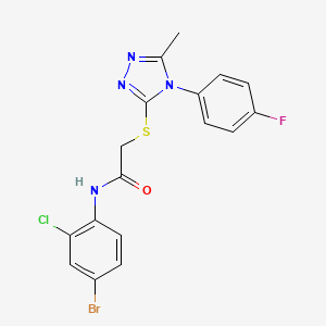 molecular formula C17H13BrClFN4OS B4070960 N-(4-bromo-2-chlorophenyl)-2-[[4-(4-fluorophenyl)-5-methyl-1,2,4-triazol-3-yl]sulfanyl]acetamide 
