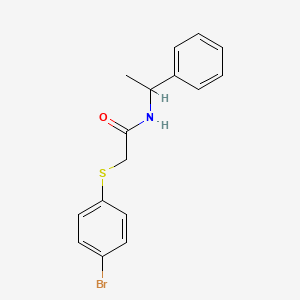 molecular formula C16H16BrNOS B4070981 2-[(4-bromophenyl)thio]-N-(1-phenylethyl)acetamide 
