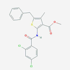 molecular formula C21H17Cl2NO3S B407100 Methyl 5-benzyl-2-[(2,4-dichlorobenzoyl)amino]-4-methyl-3-thiophenecarboxylate 