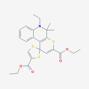 molecular formula C24H27NO4S3 B407109 Diethyl 6'-ethyl-5',5'-dimethylspiro[1,3-dithiole-2,1'-thiopyrano[2,3-c]quinoline]-3',4-dicarboxylate CAS No. 351498-48-1