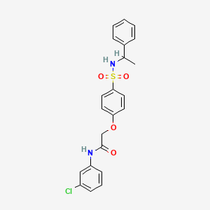 molecular formula C22H21ClN2O4S B4071283 N-(3-chlorophenyl)-2-[4-(1-phenylethylsulfamoyl)phenoxy]acetamide 