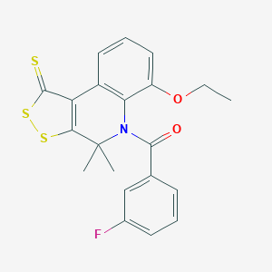 B407129 6-ethoxy-5-(3-fluorobenzoyl)-4,4-dimethyl-4,5-dihydro-1H-[1,2]dithiolo[3,4-c]quinoline-1-thione CAS No. 330179-14-1