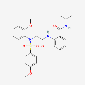 molecular formula C27H31N3O6S B4071388 N-(butan-2-yl)-2-({N-(2-methoxyphenyl)-N-[(4-methoxyphenyl)sulfonyl]glycyl}amino)benzamide 