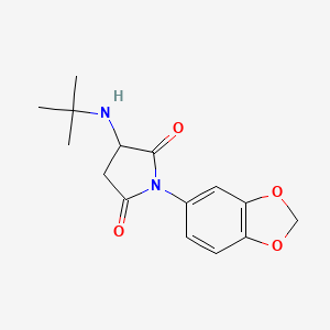 molecular formula C15H18N2O4 B4071440 1-(1,3-Benzodioxol-5-yl)-3-(tert-butylamino)pyrrolidine-2,5-dione 