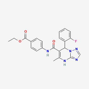 molecular formula C22H20FN5O3 B4071588 Ethyl 4-[[7-(2-fluorophenyl)-5-methyl-4,7-dihydro-[1,2,4]triazolo[1,5-a]pyrimidine-6-carbonyl]amino]benzoate 