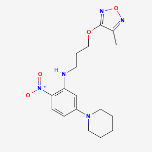 molecular formula C17H23N5O4 B4071627 N-{3-[(4-methyl-1,2,5-oxadiazol-3-yl)oxy]propyl}-2-nitro-5-(piperidin-1-yl)aniline 