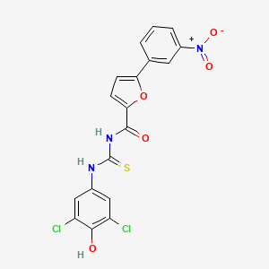 molecular formula C18H11Cl2N3O5S B4071828 N-[(3,5-dichloro-4-hydroxyphenyl)carbamothioyl]-5-(3-nitrophenyl)furan-2-carboxamide 