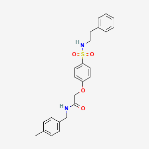 molecular formula C24H26N2O4S B4071873 N-[(4-methylphenyl)methyl]-2-[4-(2-phenylethylsulfamoyl)phenoxy]acetamide 