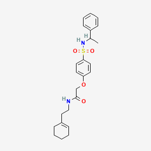 molecular formula C24H30N2O4S B4071923 N-[2-(cyclohex-1-en-1-yl)ethyl]-2-{4-[(1-phenylethyl)sulfamoyl]phenoxy}acetamide 