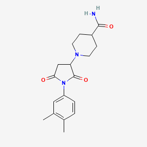 molecular formula C18H23N3O3 B4071992 1-[1-(3,4-Dimethylphenyl)-2,5-dioxopyrrolidin-3-yl]piperidine-4-carboxamide 