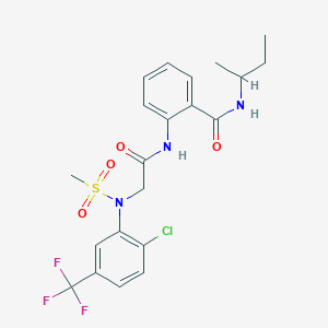 molecular formula C21H23ClF3N3O4S B4071999 N-butan-2-yl-2-[[2-[2-chloro-N-methylsulfonyl-5-(trifluoromethyl)anilino]acetyl]amino]benzamide 