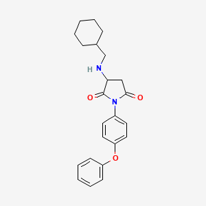 molecular formula C23H26N2O3 B4072096 3-(Cyclohexylmethylamino)-1-(4-phenoxyphenyl)pyrrolidine-2,5-dione CAS No. 1009346-47-7