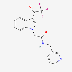molecular formula C18H14F3N3O2 B4072127 N-[(PYRIDIN-3-YL)METHYL]-2-[3-(2,2,2-TRIFLUOROACETYL)-1H-INDOL-1-YL]ACETAMIDE 