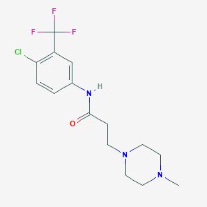 molecular formula C15H19ClF3N3O B4072222 N-[4-chloro-3-(trifluoromethyl)phenyl]-3-(4-methylpiperazin-1-yl)propanamide 