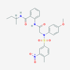 molecular formula C27H30N4O7S B4072234 N-(sec-butyl)-2-({N-(4-methoxyphenyl)-N-[(4-methyl-3-nitrophenyl)sulfonyl]glycyl}amino)benzamide 