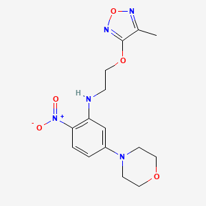 molecular formula C15H19N5O5 B4072238 N-{2-[(4-methyl-1,2,5-oxadiazol-3-yl)oxy]ethyl}-5-(morpholin-4-yl)-2-nitroaniline 