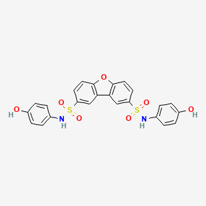 molecular formula C24H18N2O7S2 B4072292 N,N'-bis(4-hydroxyphenyl)dibenzo[b,d]furan-2,8-disulfonamide 