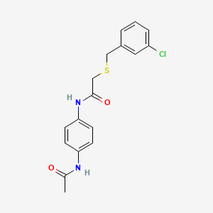 molecular formula C17H17ClN2O2S B4072369 N-[4-(acetylamino)phenyl]-2-[(3-chlorobenzyl)thio]acetamide 