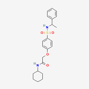 molecular formula C22H28N2O4S B4072436 N-cyclohexyl-2-[4-(1-phenylethylsulfamoyl)phenoxy]acetamide 