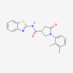 molecular formula C20H19N3O2S B4072484 N-(1,3-benzothiazol-2-yl)-1-(2,3-dimethylphenyl)-5-oxopyrrolidine-3-carboxamide 