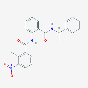molecular formula C23H21N3O4 B4072572 2-methyl-3-nitro-N-{2-[(1-phenylethyl)carbamoyl]phenyl}benzamide 