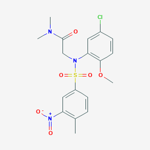 molecular formula C18H20ClN3O6S B4072608 N~2~-(5-chloro-2-methoxyphenyl)-N,N-dimethyl-N~2~-[(4-methyl-3-nitrophenyl)sulfonyl]glycinamide 