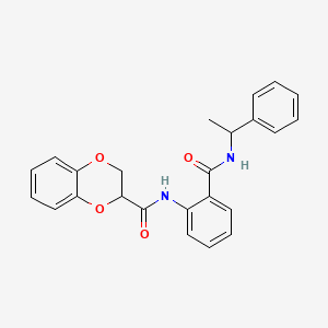 molecular formula C24H22N2O4 B4072635 N-[2-(1-phenylethylcarbamoyl)phenyl]-2,3-dihydro-1,4-benzodioxine-3-carboxamide 