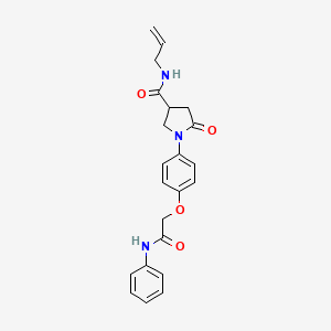 molecular formula C22H23N3O4 B4072682 5-OXO-1-{4-[(PHENYLCARBAMOYL)METHOXY]PHENYL}-N-(PROP-2-EN-1-YL)PYRROLIDINE-3-CARBOXAMIDE 