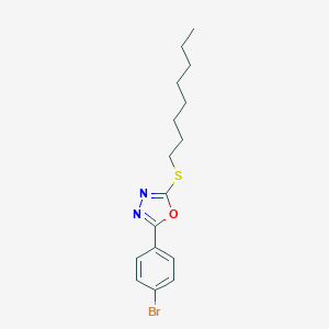 molecular formula C16H21BrN2OS B407312 2-(4-Bromophenyl)-5-(octylsulfanyl)-1,3,4-oxadiazole 