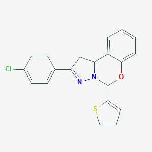 molecular formula C20H15ClN2OS B407338 2-(4-chlorophenyl)-5-(2-thienyl)-1,10b-dihydropyrazolo[1,5-c][1,3]benzoxazine 
