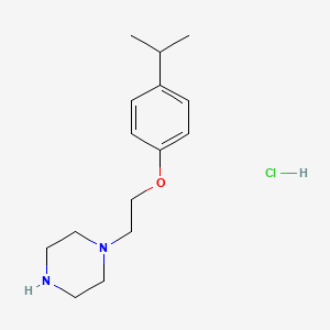 molecular formula C15H25ClN2O B4073707 1-{2-[4-(Propan-2-yl)phenoxy]ethyl}piperazine hydrochloride 