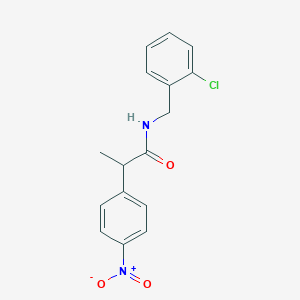 molecular formula C16H15ClN2O3 B4073806 N-[(2-chlorophenyl)methyl]-2-(4-nitrophenyl)propanamide 