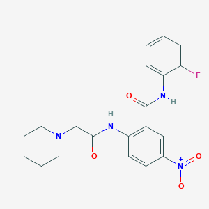 molecular formula C20H21FN4O4 B4073844 N-(2-fluorophenyl)-5-nitro-2-[(2-piperidin-1-ylacetyl)amino]benzamide 