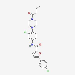 molecular formula C25H25Cl2N3O3 B4073872 N-[4-(4-butanoylpiperazin-1-yl)-3-chlorophenyl]-5-(4-chlorophenyl)furan-2-carboxamide 