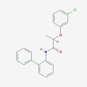 molecular formula C21H18ClNO2 B4073890 N-(biphenyl-2-yl)-2-(3-chlorophenoxy)propanamide 