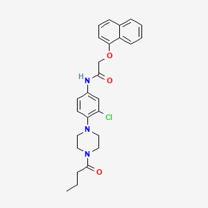 molecular formula C26H28ClN3O3 B4073912 N-[4-(4-butanoylpiperazin-1-yl)-3-chlorophenyl]-2-(naphthalen-1-yloxy)acetamide 