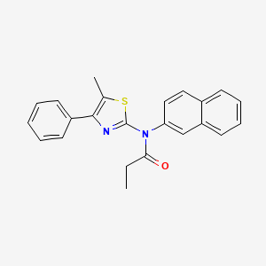 molecular formula C23H20N2OS B4073951 N-(5-methyl-4-phenyl-1,3-thiazol-2-yl)-N-naphthalen-2-ylpropanamide 