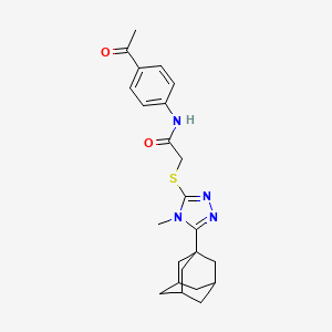 molecular formula C23H28N4O2S B4073979 N-(4-acetylphenyl)-2-[[5-(1-adamantyl)-4-methyl-1,2,4-triazol-3-yl]sulfanyl]acetamide 