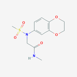 molecular formula C12H16N2O5S B4074099 N~2~-(2,3-dihydro-1,4-benzodioxin-6-yl)-N-methyl-N~2~-(methylsulfonyl)glycinamide 